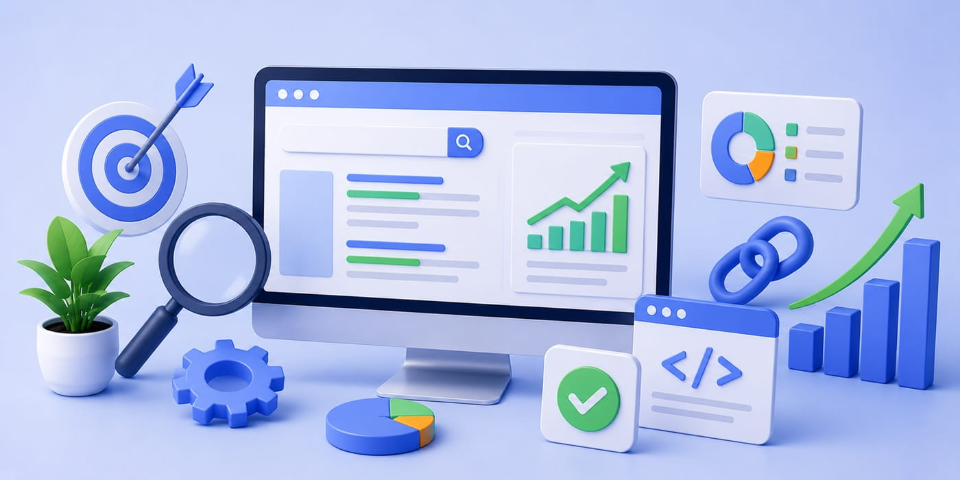 Basic SEO Setup for Small Business Websites optimisation concept
