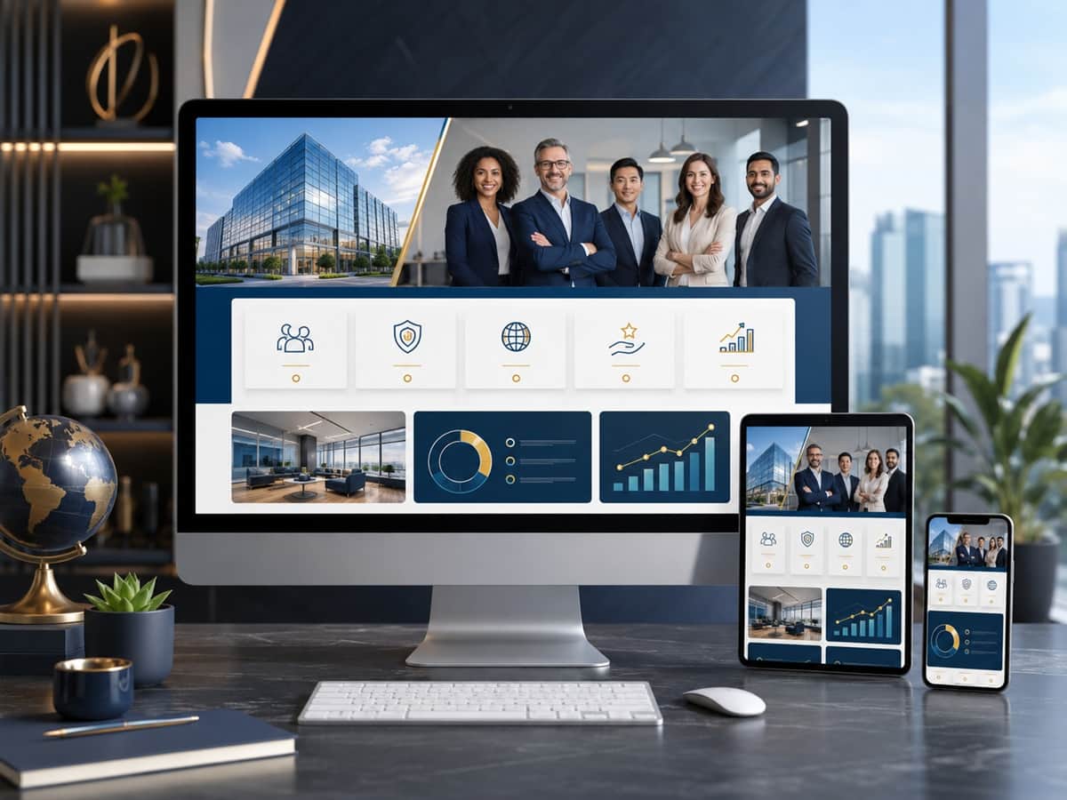 Professional Company Profile Website homepage preview