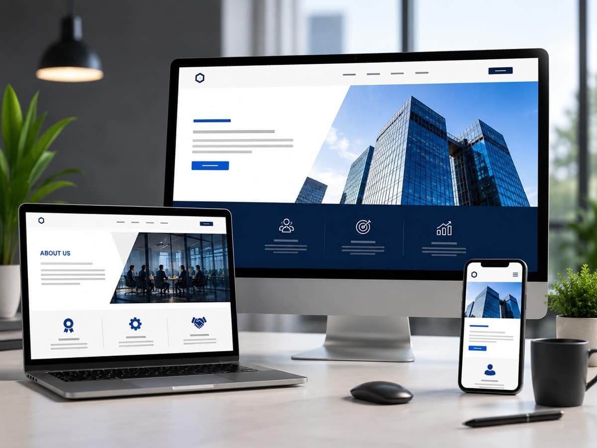 Professional Company Profile Website business overview layout