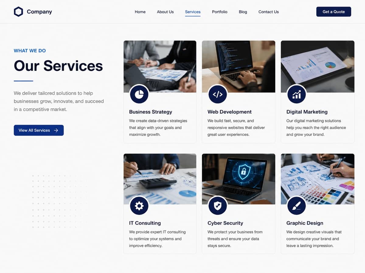 Affordable One Page Website Design single-page layout