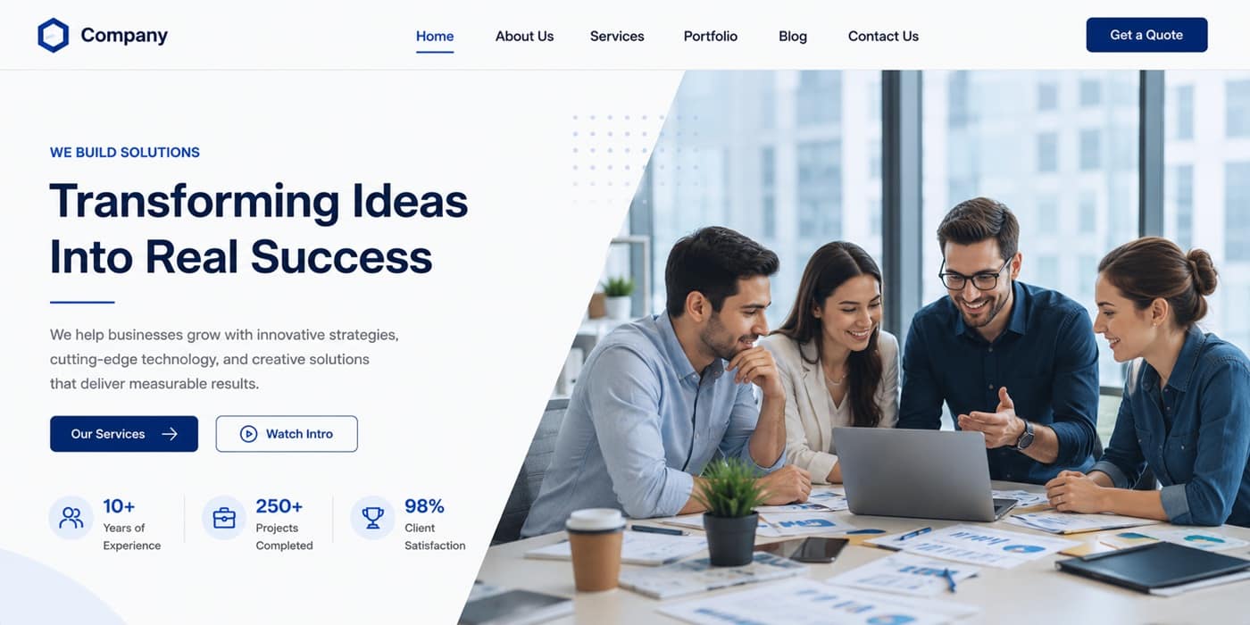 Affordable One Page Website Design simple launch concept